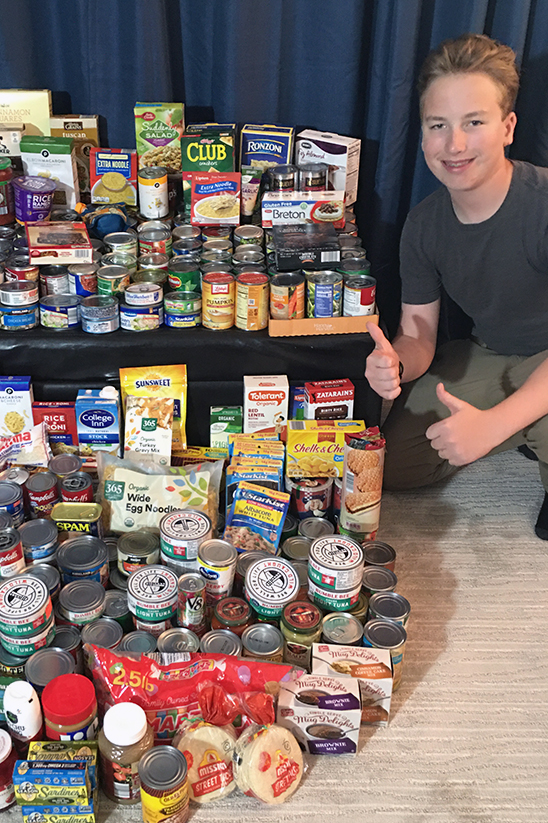Daniel holds a food drive each year.